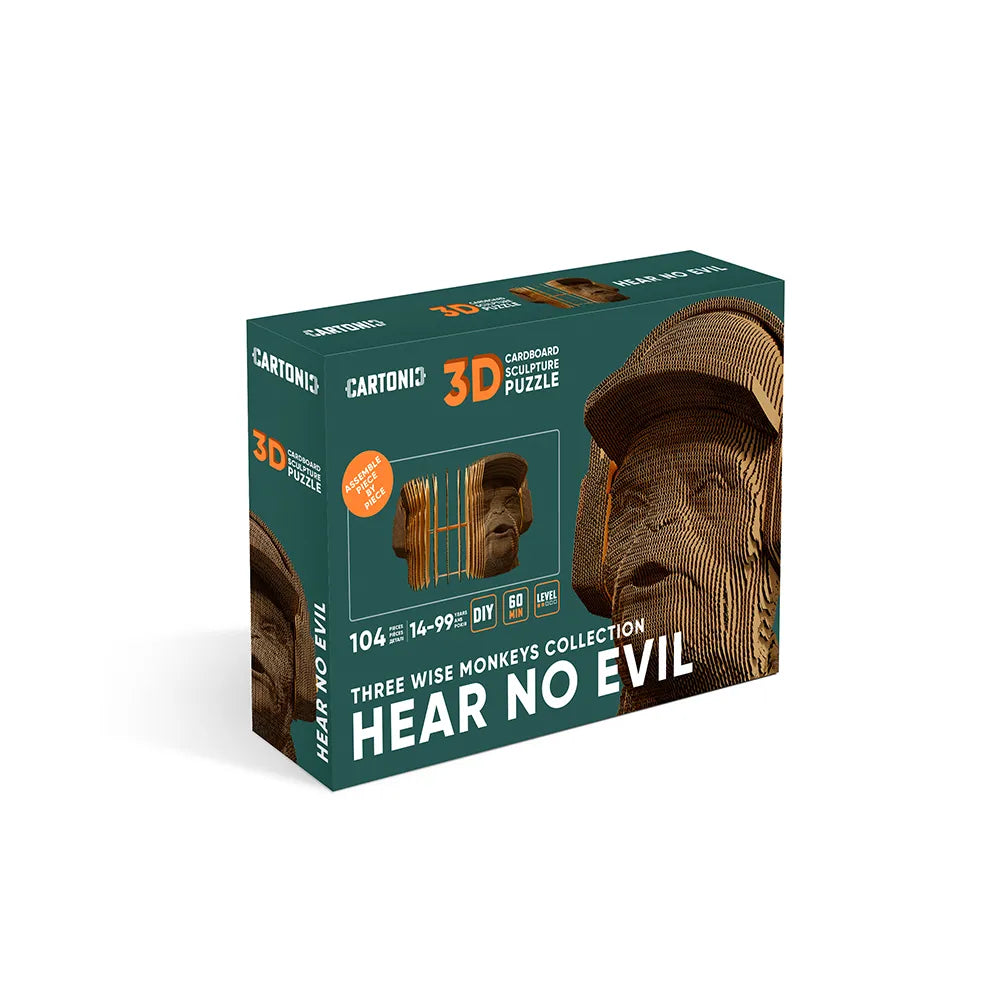 Affe "Hear No Evil" - 3D Modell aus Karton