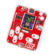 CircuitMess Bit 2.0 Retro-Konsole von oben mit sichtbaren Tasten und Pixel-Art-Spiel auf dem Display