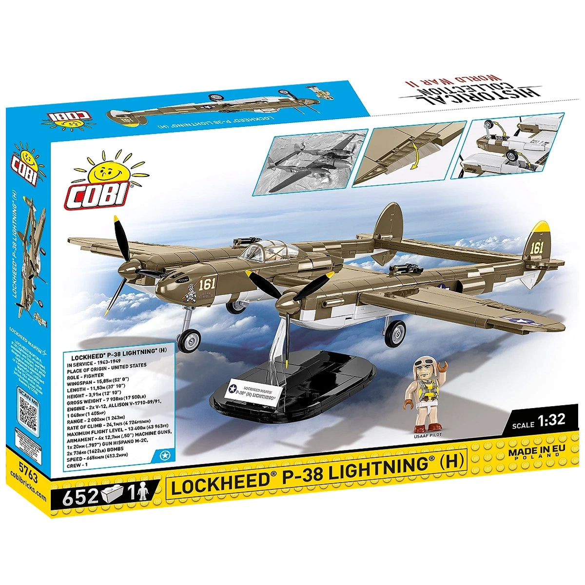 Kampfflugzeug Lockheed P-38H Lightning - Klemmbausteine