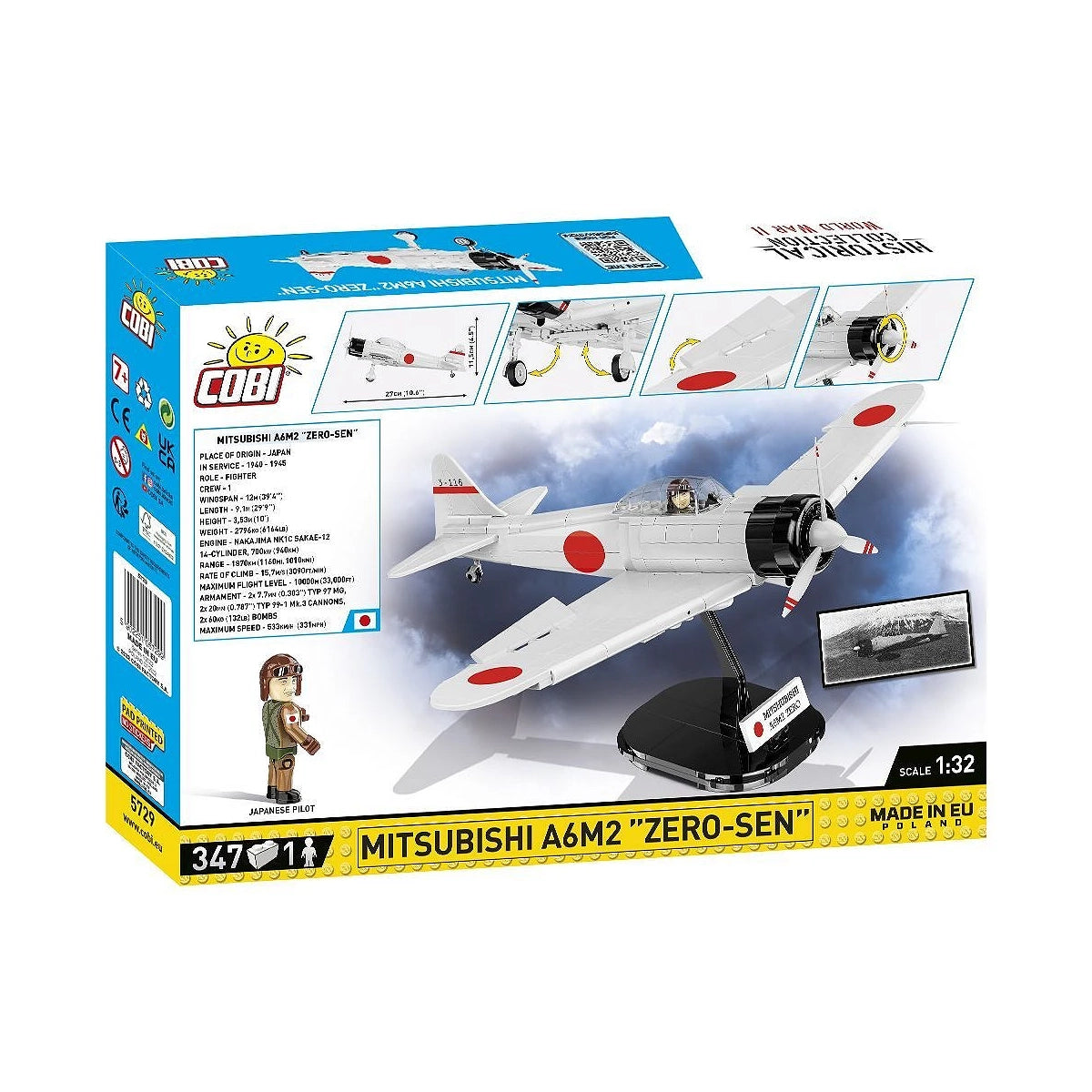 Kampfflugzeug Mitsubishi A6M2 "Zero-Sen" - Klemmbausteine