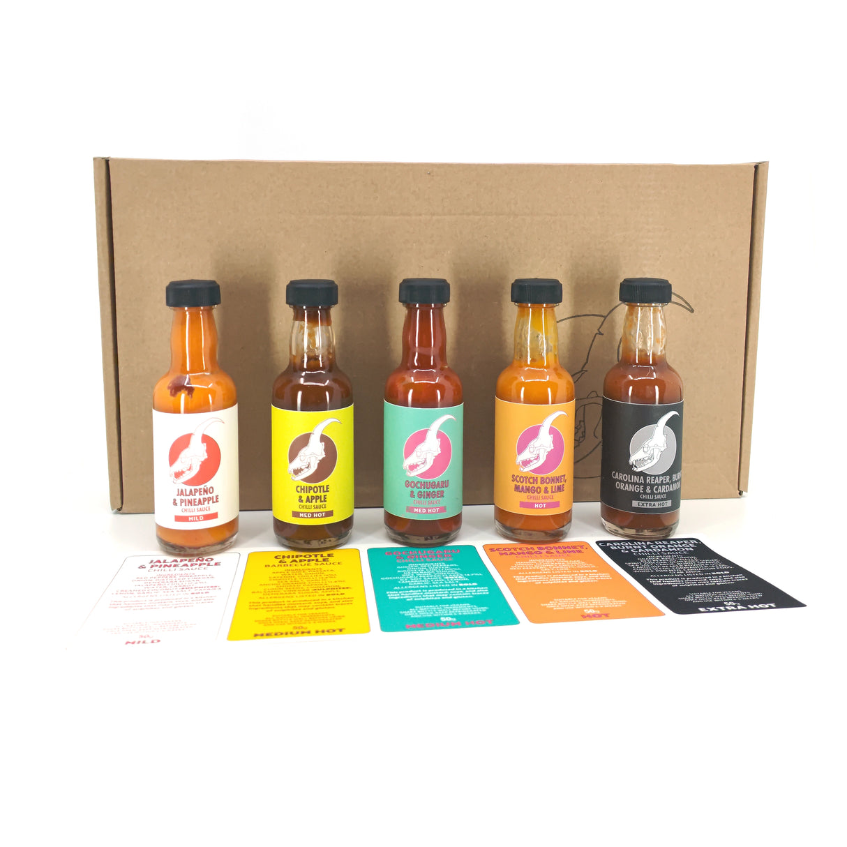 5er Geschenkset Mild-Hot (5 x 50 ml) - Scharfe Sauce