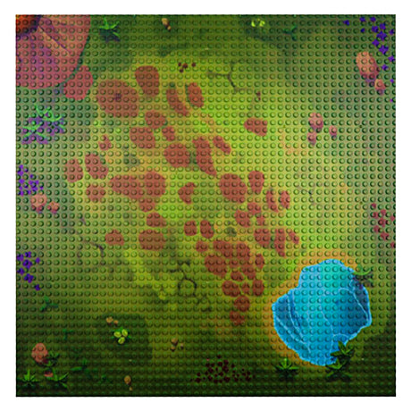 Open Bricks Dinosaurier Landschaft 50x50 - Bauplatte OB-P50DS1