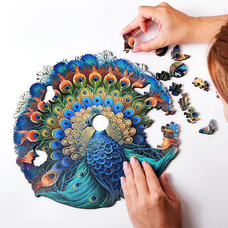 Pfau (200 Teile) - Holzpuzzle