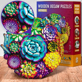 Sukkulenten (200 Teile) - Holzpuzzle