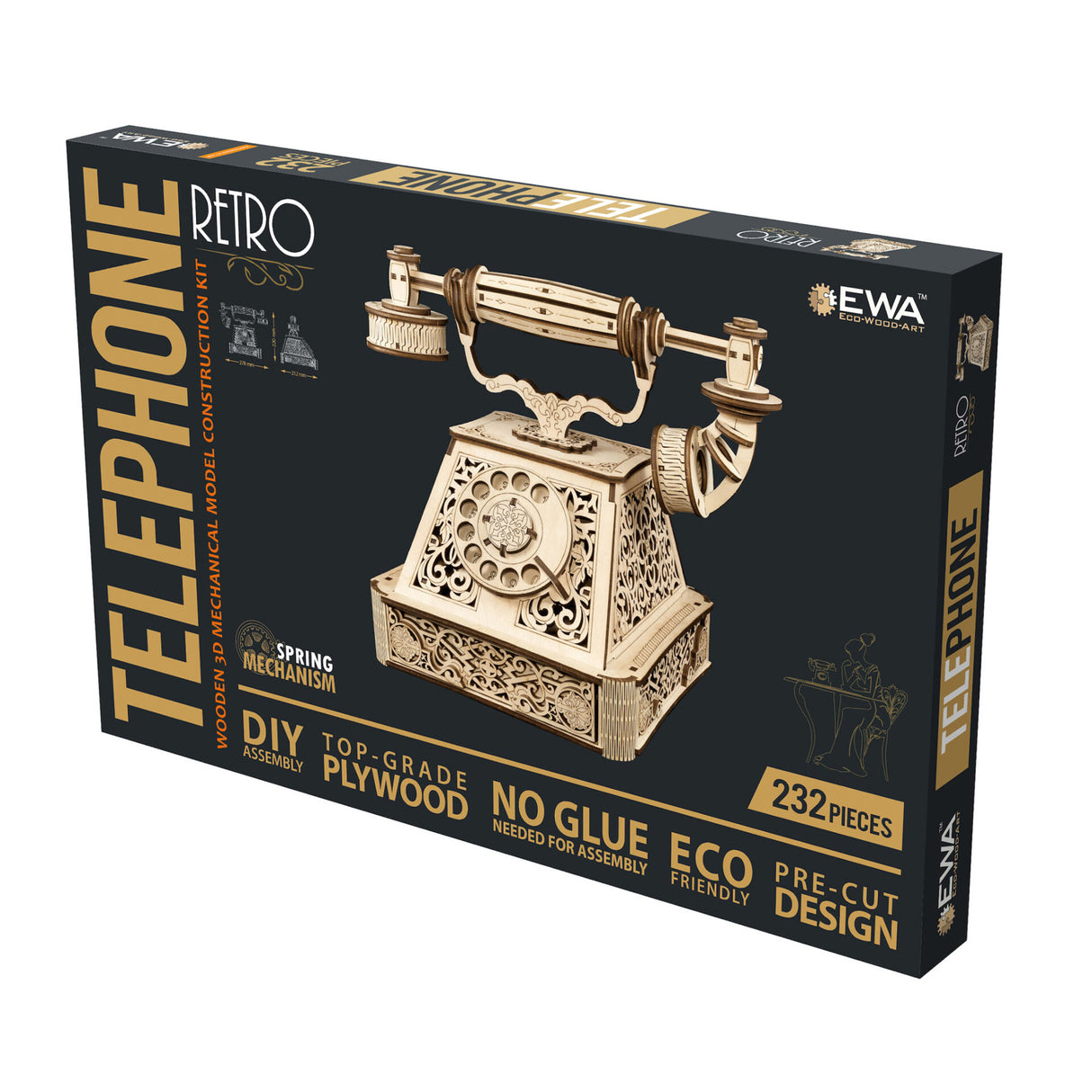 Retro Telefon - 3D Holzbausatz