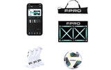 FPRO Set-Inhalt: App mit Drill-Anleitung, Tragetasche, Trainingsmatte mit nummerierten Zonen, 3 Paar Grip-Socks und Elite-Fussball