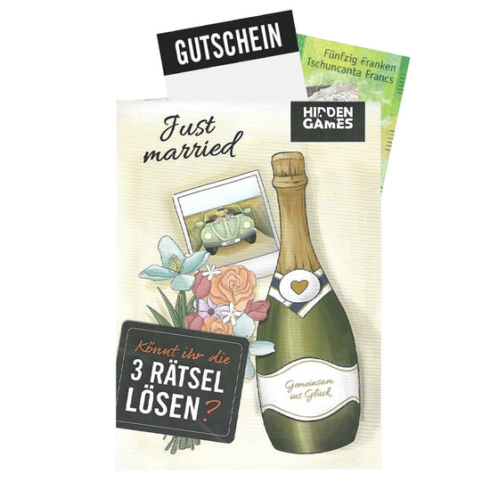 Hidden Games - Just Married (Hochzeitskarte) - Rätselkarte