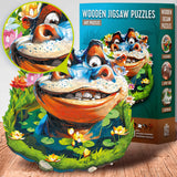 Hippo (200 Teile) - Holzpuzzle