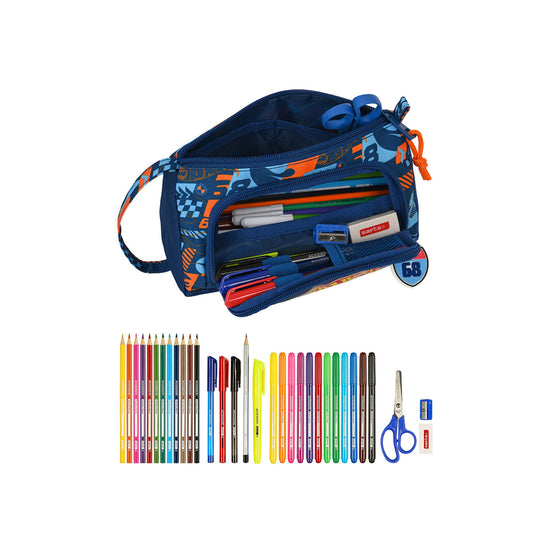 Safta - Hot Wheels "Speed Club" - Etui inkl. Stifte, Spitzer, Schere und Radiergummi (34 Teile)