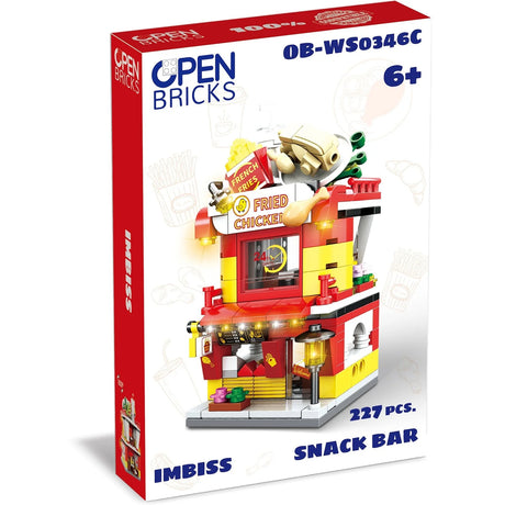 Verpackung eines Open Bricks Klemmbaustein Sets Imbiss mit 227 Teilen