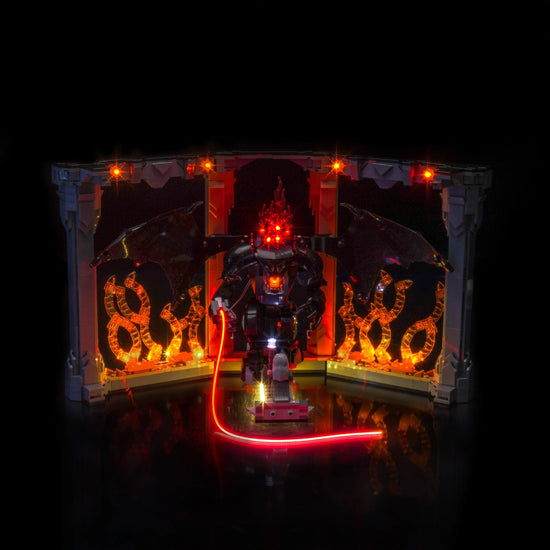 BrickBling - LED Licht Set für LEGO Der Herr der Ringe: Balrog™ Bücherstütze (10367) inkl. Fernbedienung