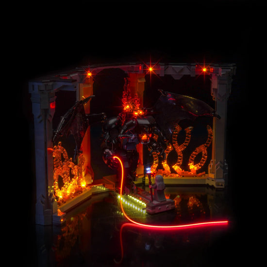 BrickBling - LED Licht Set für LEGO Der Herr der Ringe: Balrog™ Bücherstütze (10367) inkl. Fernbedienung