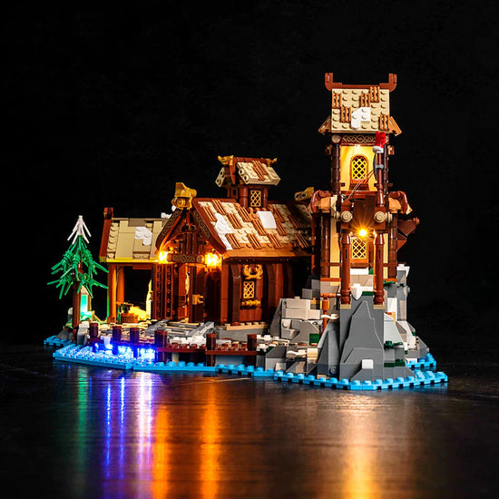 BrickBling - LED Licht Set für LEGO Wikingerdorf (21343) inkl. Fernbedienung