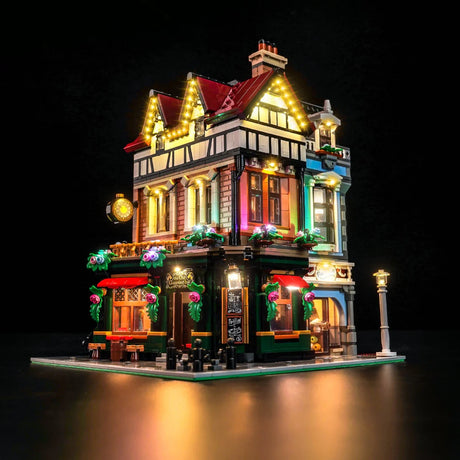 BrickBling LED Licht Set für LEGO Eckhaus im Tudorstil (10350) inkl. Fernbedienung P80102