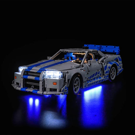 LED Licht Set für LEGO 2 Fast 2 Furious Nissan Skyline GT-R (R34) Flitzer (42210) inkl. Fernbedienung