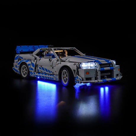 LED Licht Set für LEGO 2 Fast 2 Furious Nissan Skyline GT-R (R34) Flitzer (42210) inkl. Fernbedienung