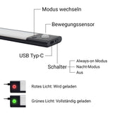 Sensorlampe - Kabellose RGB LED Lichtleiste mit Bewegungsmelder (farbig) - derdealer.ch