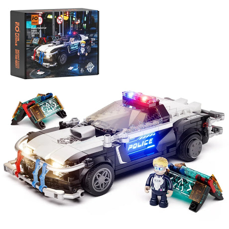 LUMIBRICKS Police Patrol Car - Polizeiauto (inkl. Beleuchtung) - Klemmbausteine LUBR-F9043