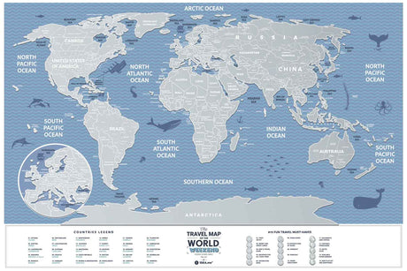 Travel Map® Weekend World - Rubbel-Weltkarte / Scratch Map