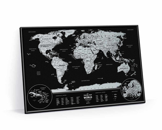 1DEA - Travel Map® Weekend World Silver - Rubbel-Weltkarte / Scratch Map