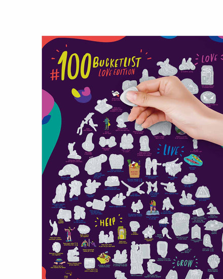 1DEA - Love 100 Bucketlist - Rubbelposter / Scratch Map