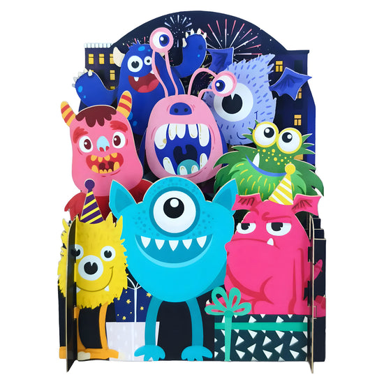 Alljoy Design - Monsters - 3D Pop-Up Geburtstagskarte