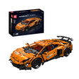 Mould King Sportwagen Aventador SVJ Klemmbausteine Set 13177 – orangefarbener Rennwagen 1:10 mit Verpackung und 1620 Teilen