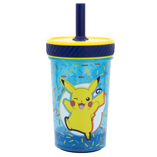 Stor - Pokémon "Pikachu" - Drop Safe - Auslaufsicherer Becher mit Silikonstrohhalm (370 ml)