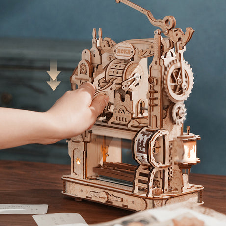 Klassische Druckpresse - 3D Holzbausatz