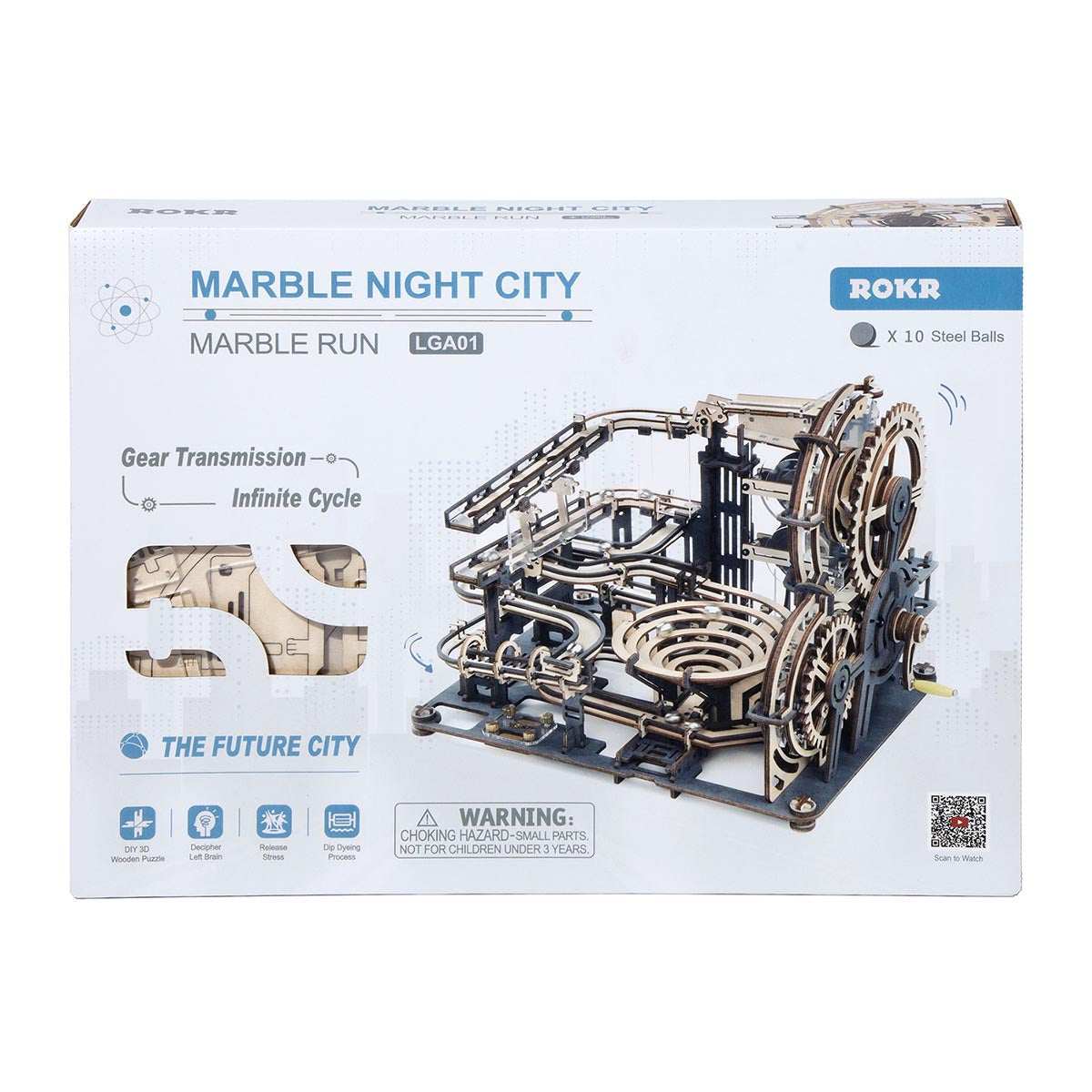 Night City Kugelbahn - 3D Holzbausatz