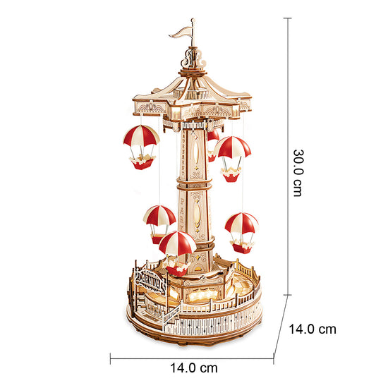 ROKR - Fallschirm-Turm - 3D Holzbausatz (elektrisch)