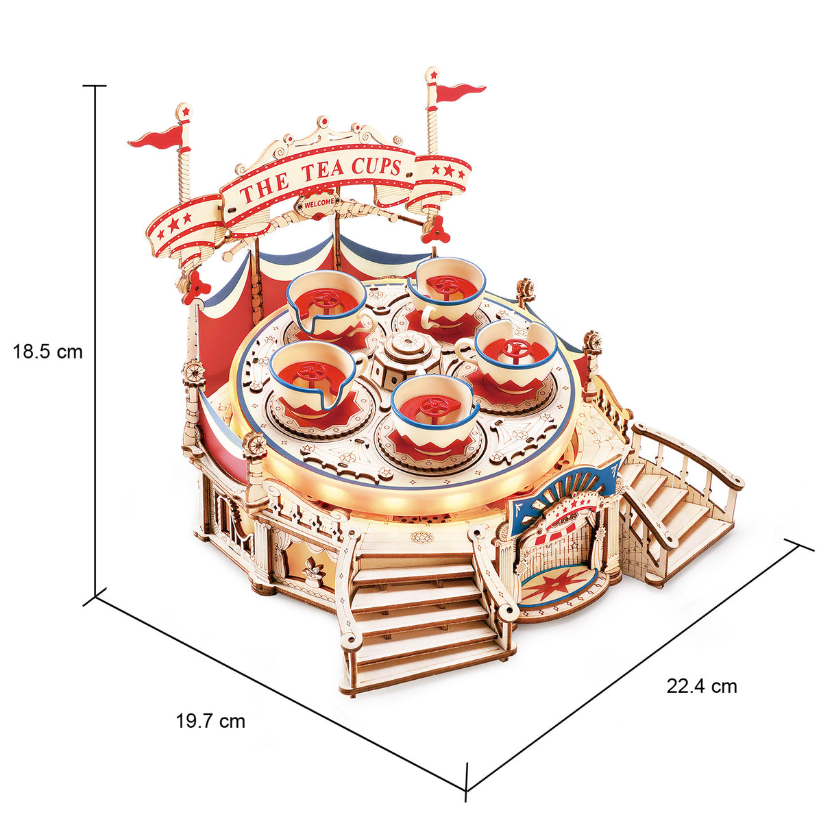 Tilt-A-Whirl - 3D Holzbausatz (elektrisch)