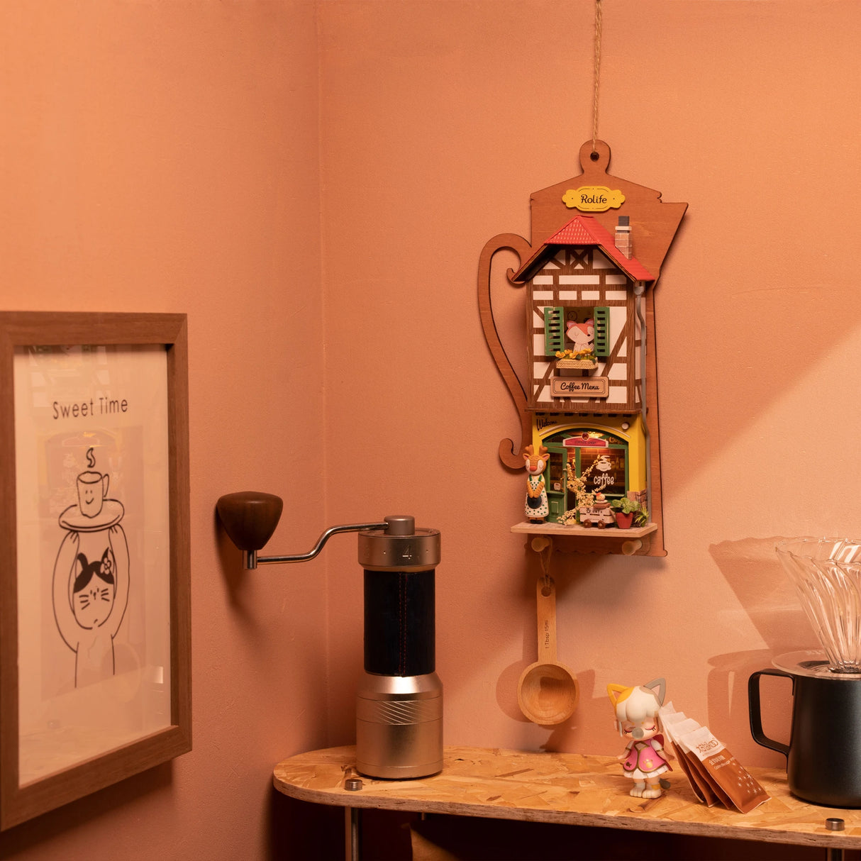 Lazy Coffee House - Diorama zum Aufhängen