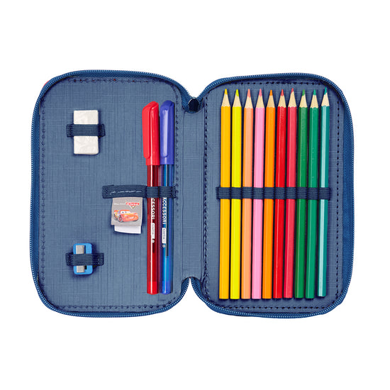 Safta - Cars "Racing" - Etui inkl. Stifte, Spitzer und Radiergummi (29 Teile)