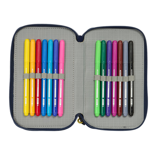 Safta - Sonic "City" - Etui inkl. Stifte, Spitzer, Lineal und Radiergummi (37 Teile)