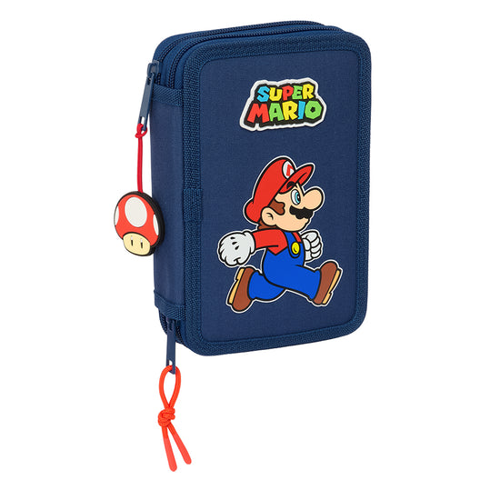 Safta - Super Mario "Trick" - Etui inkl. Stifte, Spitzer und Radiergummi (29 Teile)
