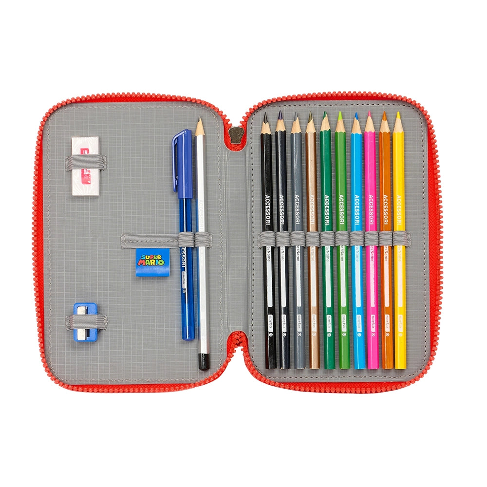 Super Mario "World" - Etui inkl. Stifte, Spitzer und Radiergummi (28 Teile)