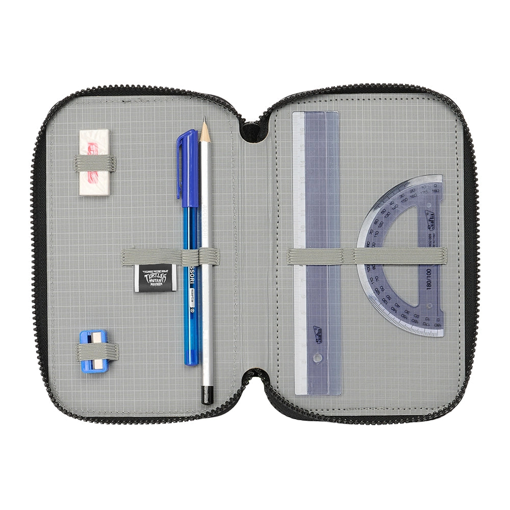 Turtles "TMNT" - Etui inkl. Stifte, Spitzer, Lineal und Radiergummi (36 Teile)