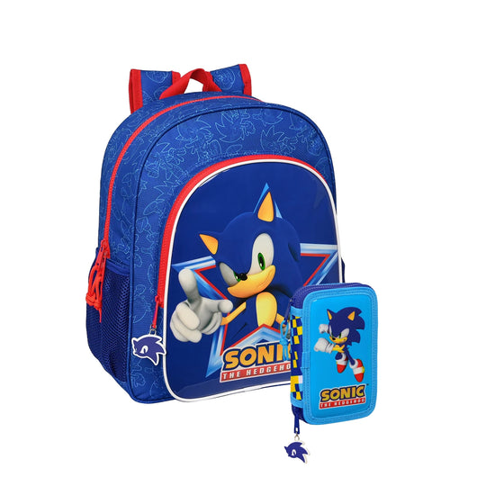 Safta - Sonic - Schulset (Rucksack & Etui)