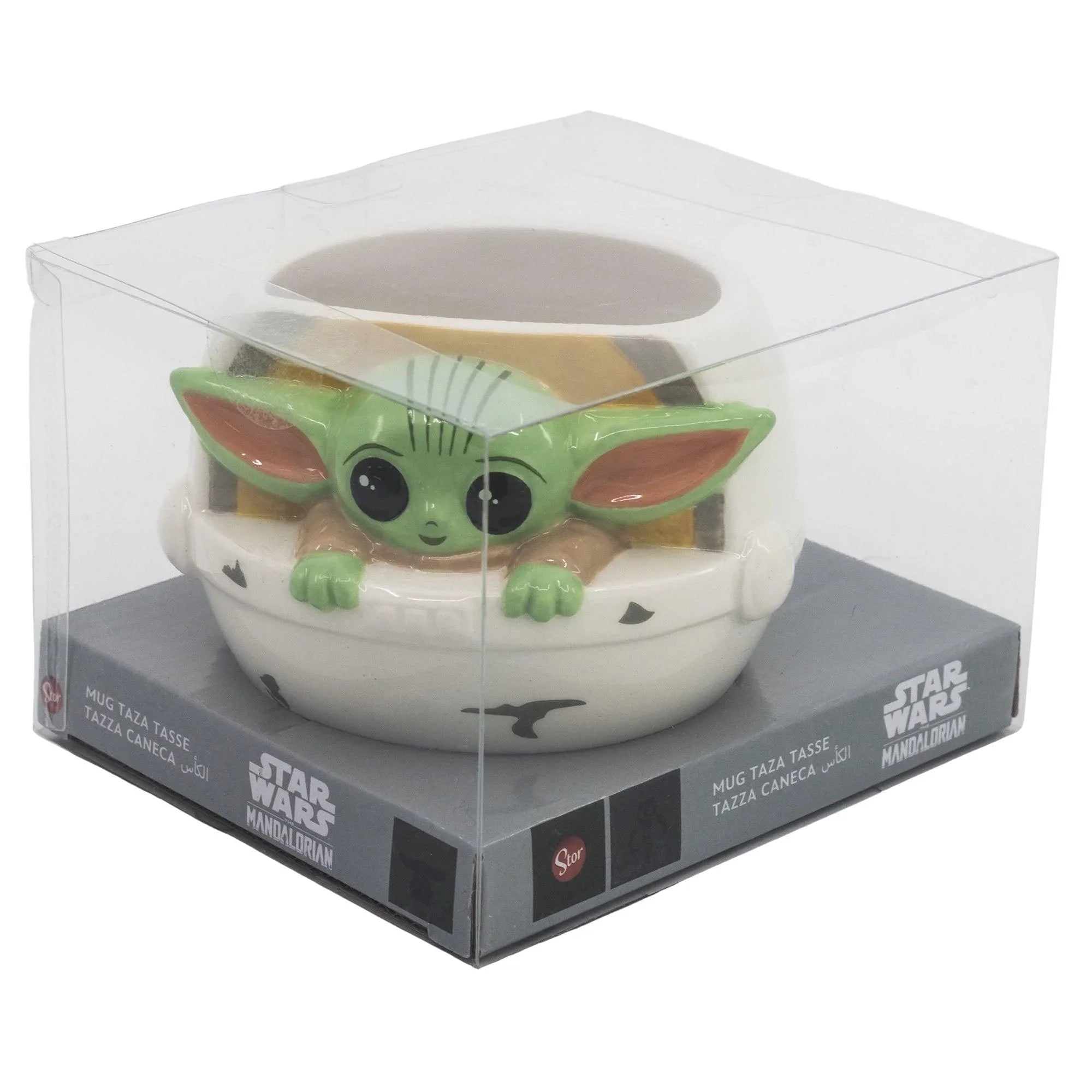 Stor KERAMIKTASSE 3D 450 Ml GROGU – Grün Mit Braun/weißen Details