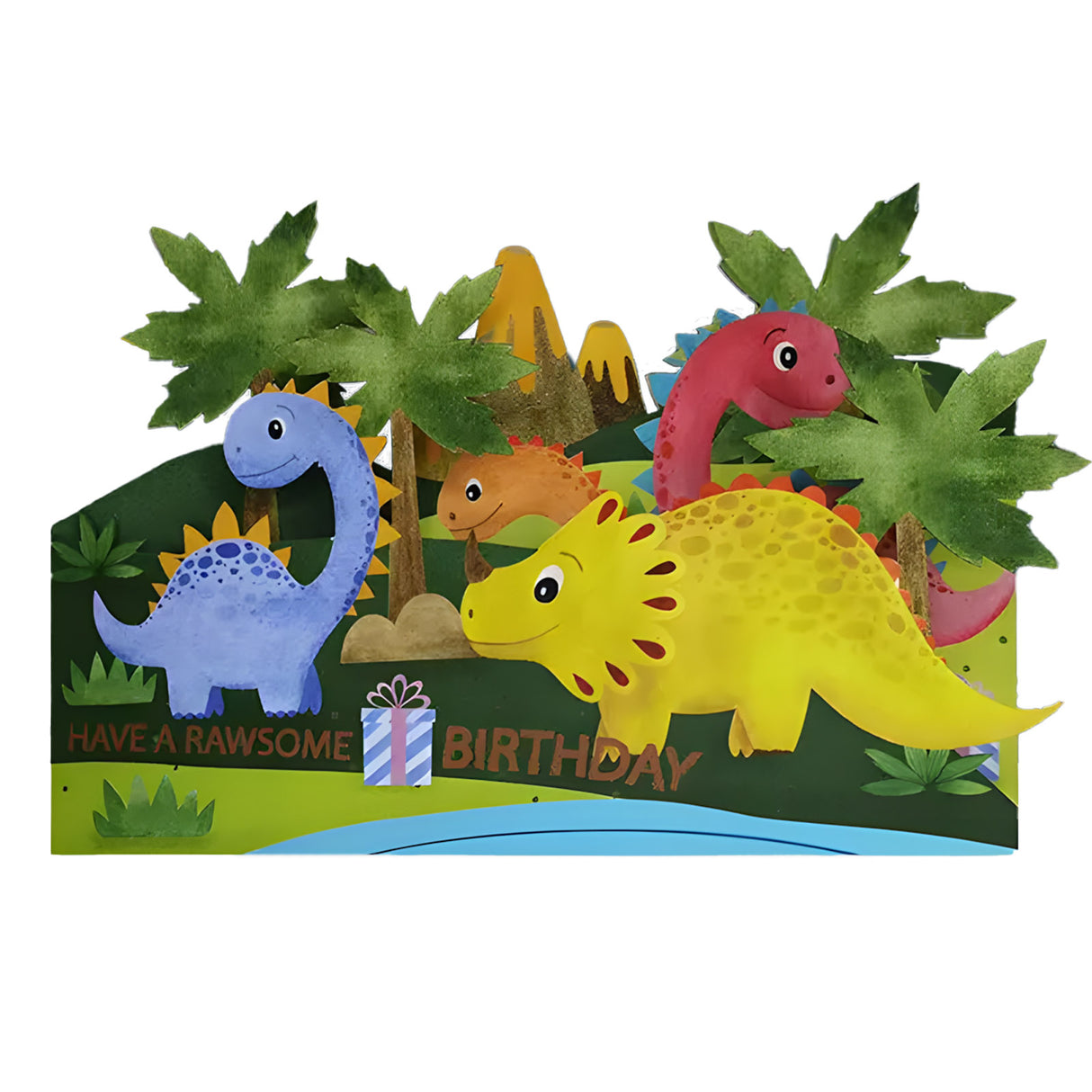 Süsse Dinos - 3D Pop-Up Geburtstagskarte