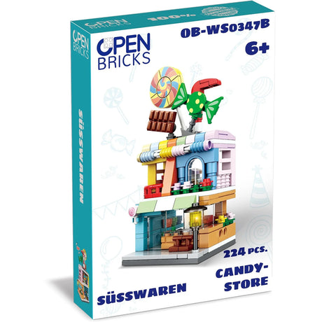 Open Bricks Suesswarenladen Klemmbaustein Set mit 224 Teilen
