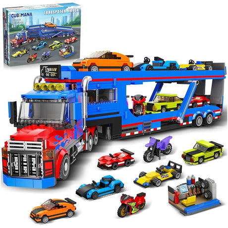 Cubimana Transporter Truck mit 7 Fahrzeugen - Klemmbausteine CM-HG1022