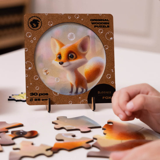 Unidragon  Puzzle en bois Bubblezz Fox pour enfants de 30 pièces