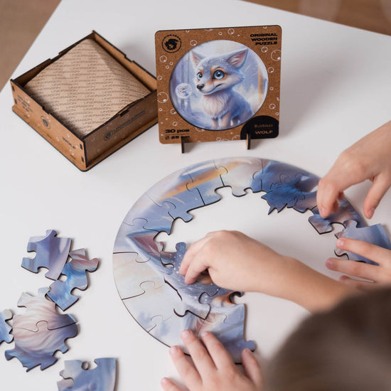 Unidragon - Bubblezz Wolf (30 Teile) - Holzpuzzle für Kinder