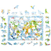 Bunte Weltkarte  (100 Teile) - Holzpuzzle für Kinder