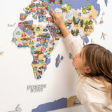 2D Kinder Weltkarte aus Holz - Wanddekoration