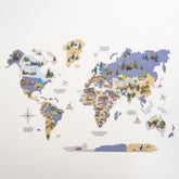 2D Kinder Weltkarte aus Holz - Wanddekoration