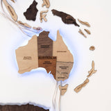 3D Weltkarte aus Holz mit LED-Beleuchtung - Wanddekoration - Multicolor / XL (120 x 200 cm)