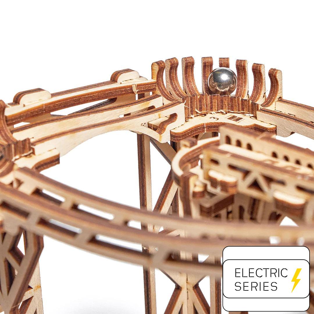 Galaxy Kugelbahn - 3D Holzbausatz (Elektrisch) - derdealer.ch